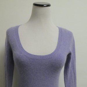 CHRISTOPHER FISCHER lavender scoop cashmere stretch sweater XS
